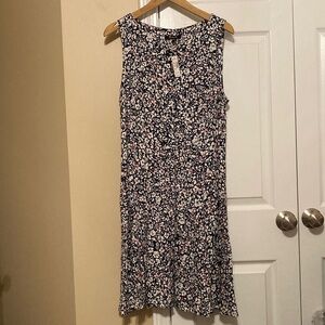 Madewell button front boatneck mini dress in floral
